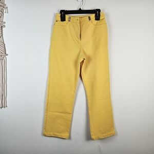 ST.JOHN SPORT ESSENTIALS Capri Yellow Pants Stretch 6 Summer Vacation Spring